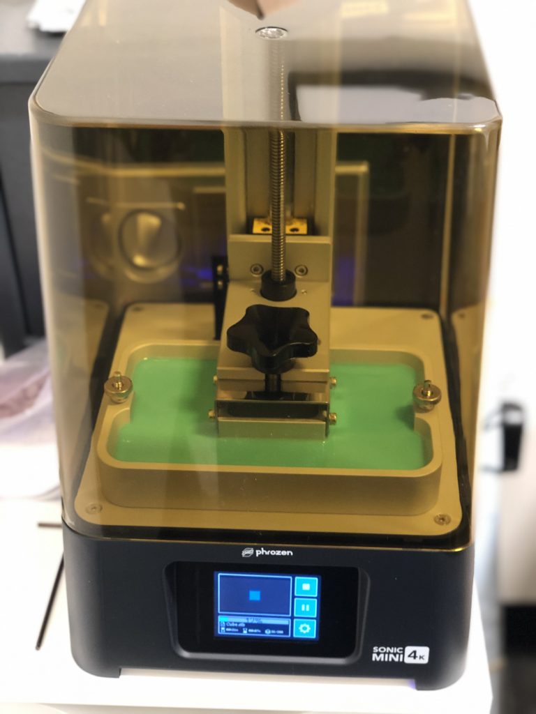 3d printer in the process of printing retainers